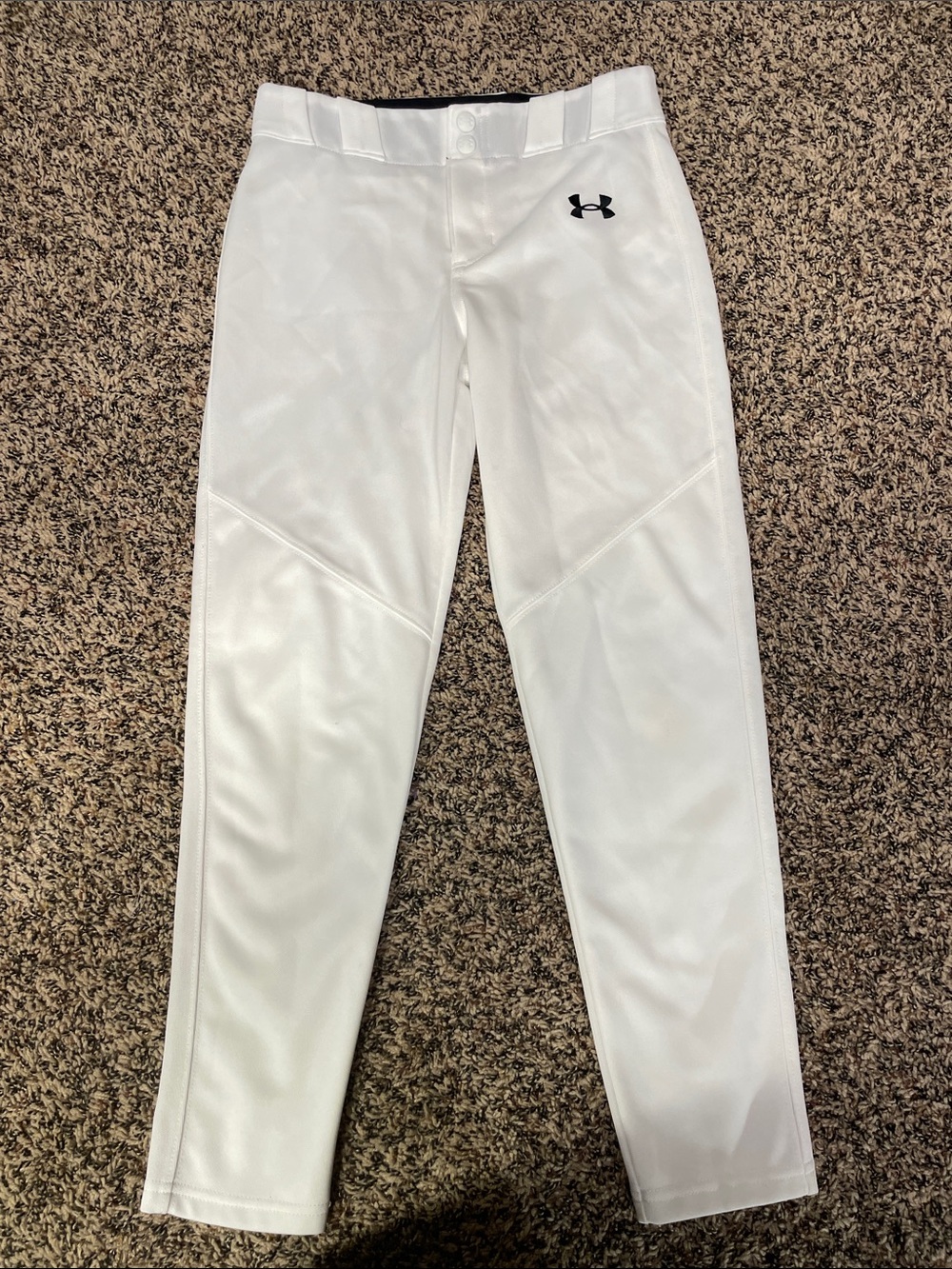 Under Armour White Baseball Pants Boys Youth Medium EUC